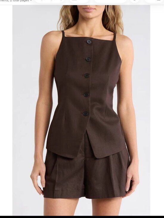 Madewell Tops - Madewell Women's Harlow Square Neck Drapey Twill Vest